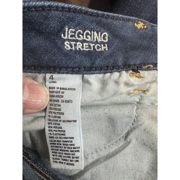 American Eagle Outfitters Jegging Jeans Womens 4 Long Blue Dark Stretch Denim - Picture 11 of 14